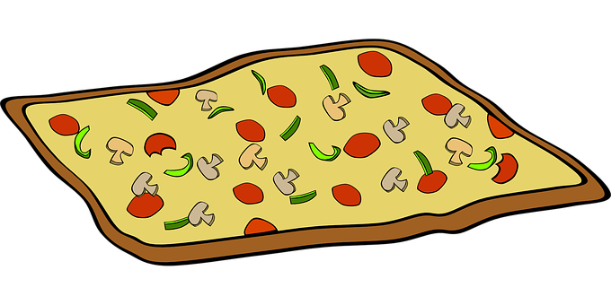 Cartoon Veggie Pizza Illustration PNG Image