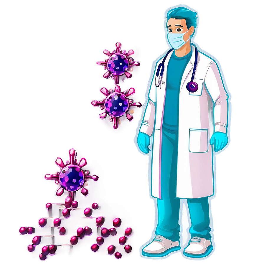 Cartoon Virus In Lab Coat Png 36 PNG Image