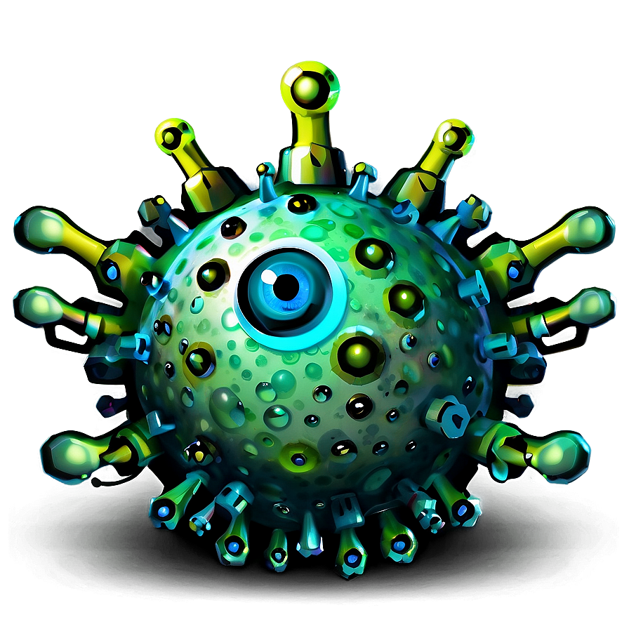 Cartoon Virus With Crown Png 23 PNG Image