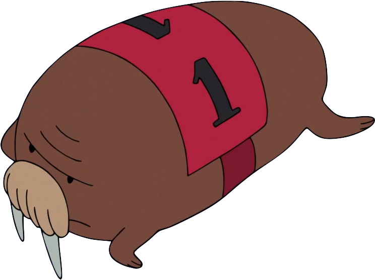 Cartoon Walrus Number One Jersey PNG Image