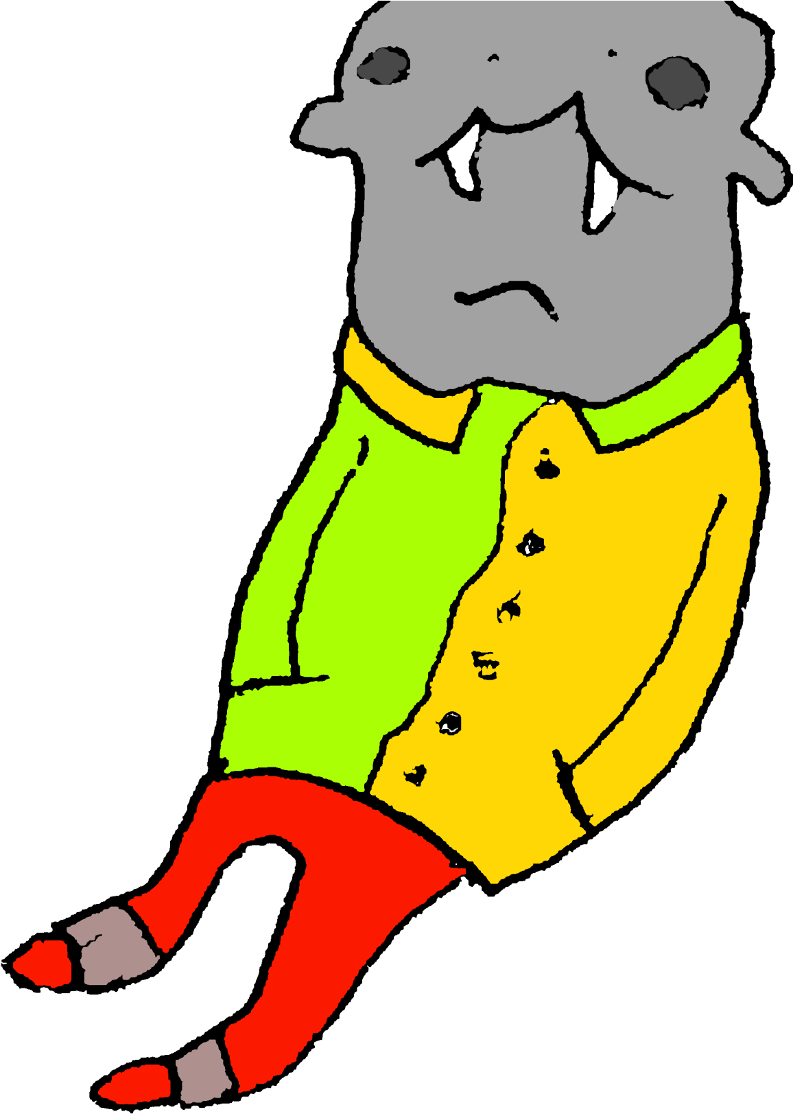 Cartoon Walrusin Clothes PNG Image