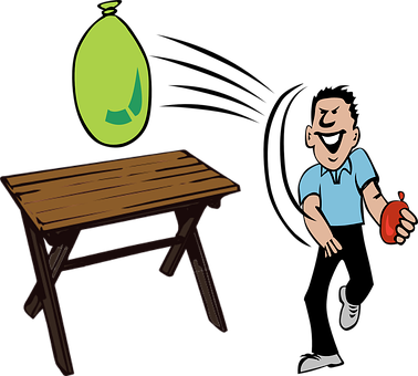 Cartoon Water Balloon Prank PNG Image