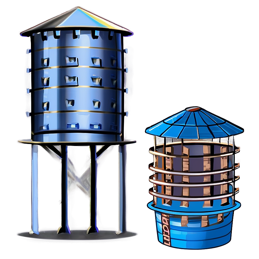 Cartoon Water Tower Fun Png 15 PNG Image