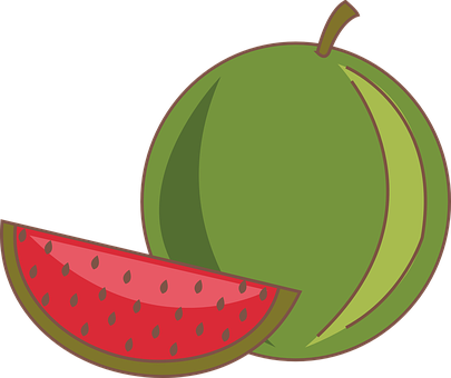 Cartoon Watermelonand Slice PNG Image