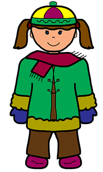 Cartoon Winter Girl Illustration PNG Image