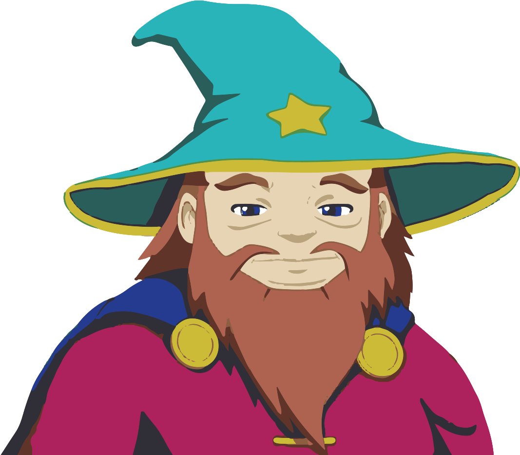 Cartoon Wizard Portrait PNG Image