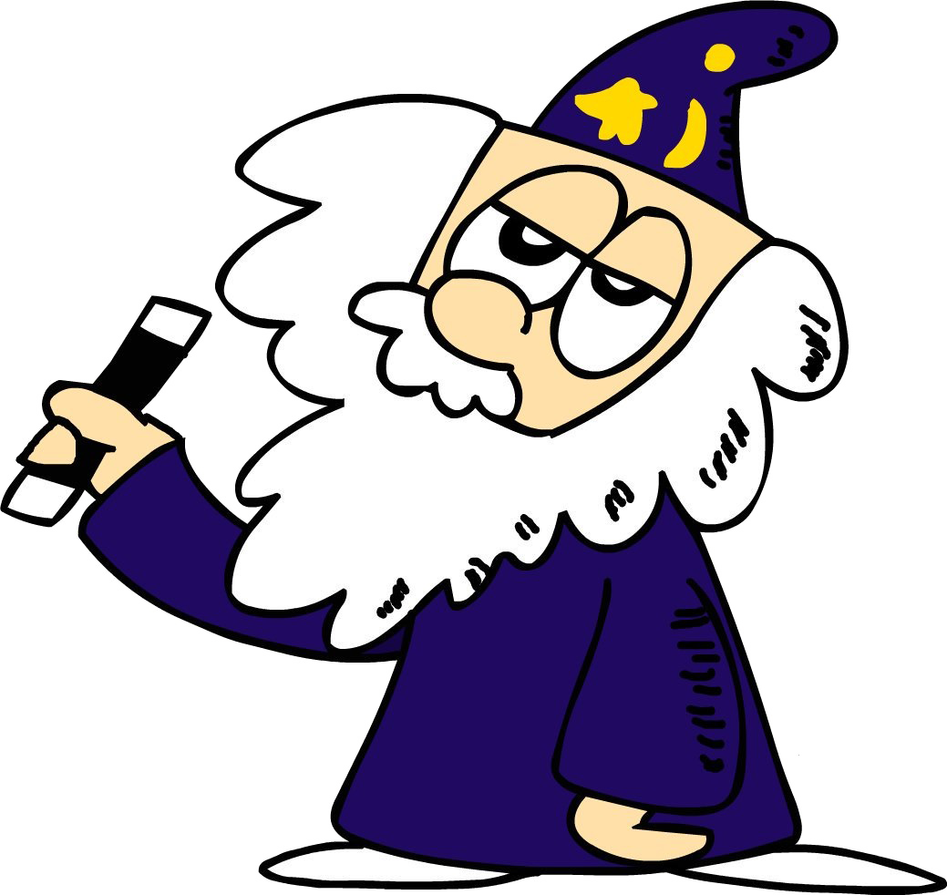 Cartoon Wizardwith Wandand Hat PNG Image