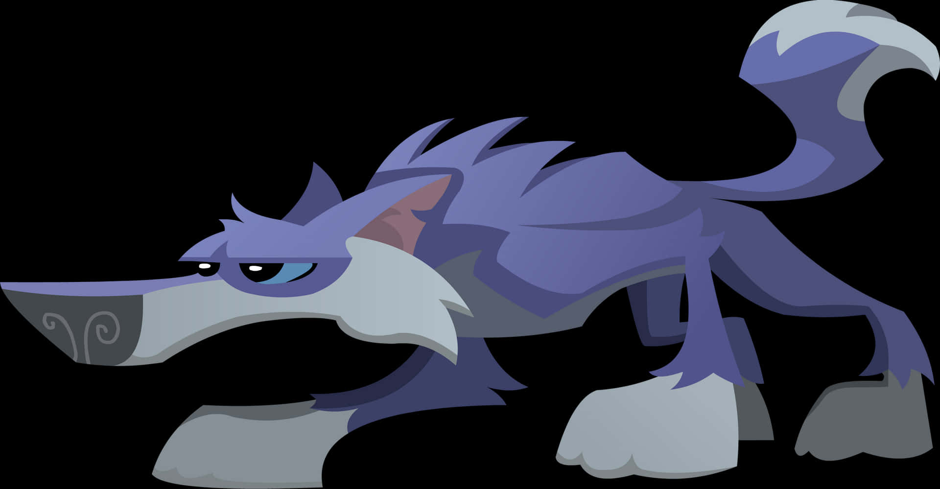 Cartoon Wolf Character PNG Image