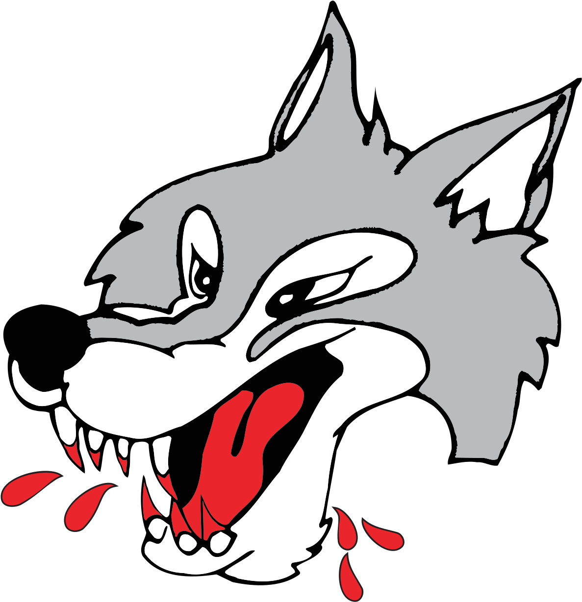 Cartoon Wolf Growling PNG Image