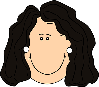 Cartoon Woman Smiling Portrait PNG Image