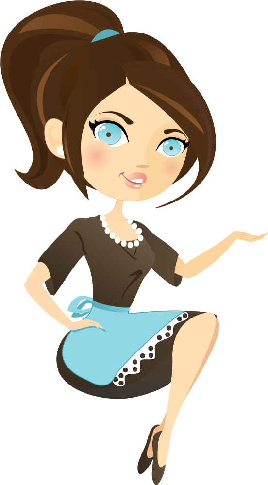 Cartoon Woman Wearing Apron PNG Image