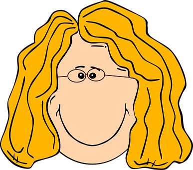 Cartoon Woman With Glasses PNG Image