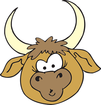 Cartoon Yak Head Illustration PNG Image