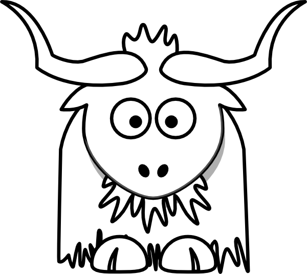 Cartoon Yak Illustration.png PNG Image