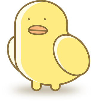 Cartoon Yellow Bird Character PNG Image