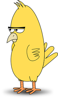 Cartoon Yellow Bird With Glasses PNG Image