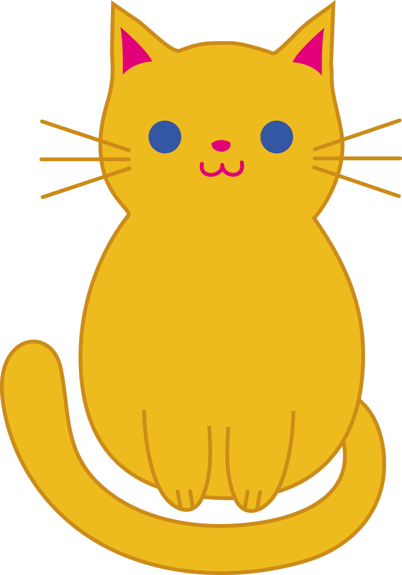 Cartoon Yellow Cat Illustration PNG Image