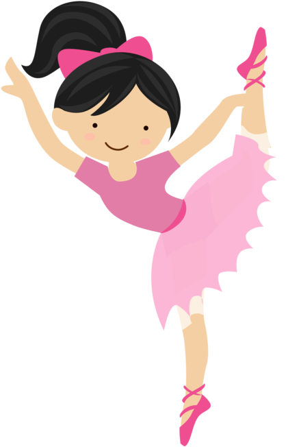 Cartoon Young Ballerina Dancing PNG Image