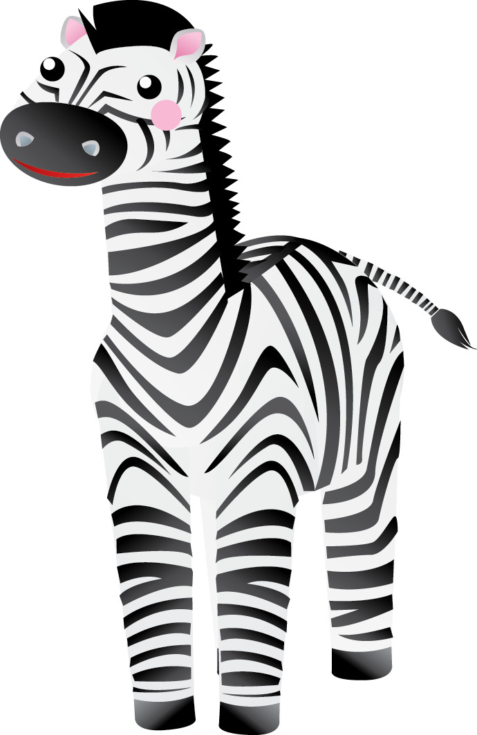 Cartoon Zebra Standing PNG Image