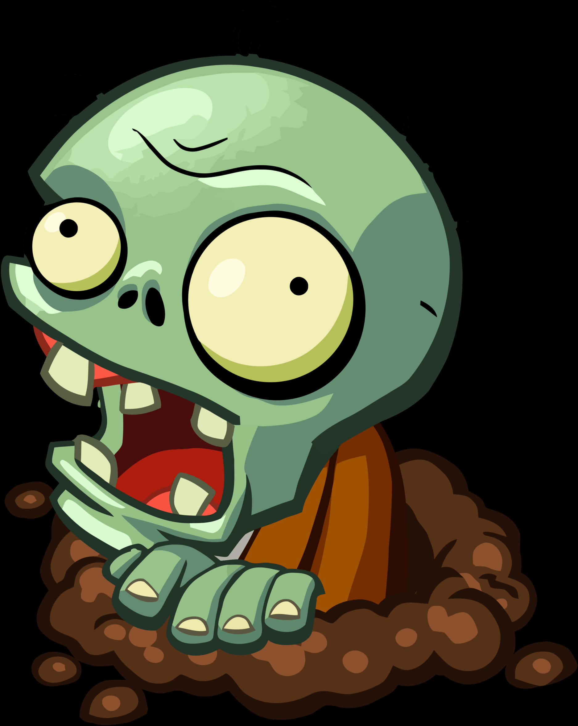 Cartoon Zombie Emerging From Ground PNG Image