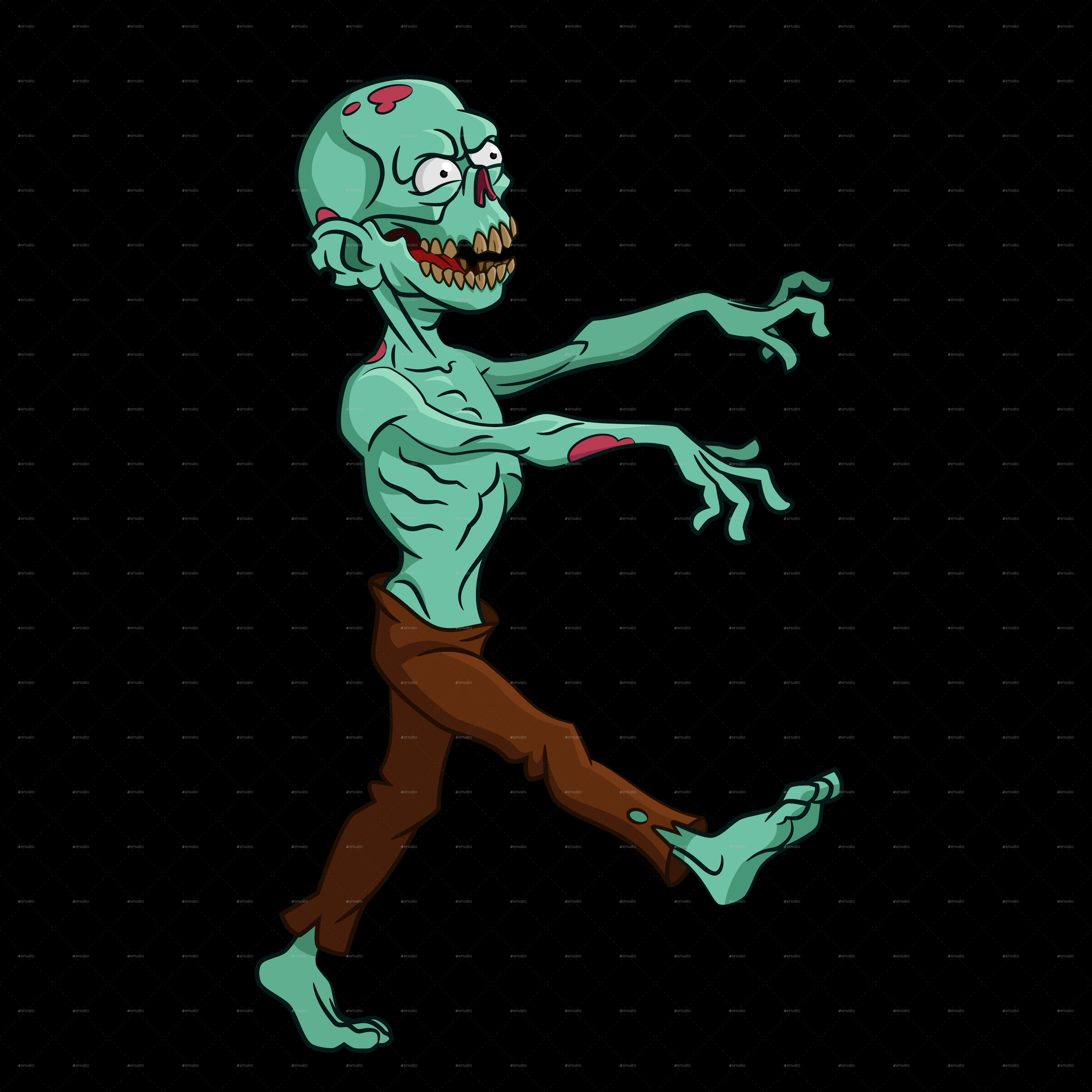 Cartoon Zombie Walking PNG Image