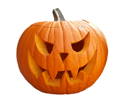 Carved Halloween Pumpkin Black Background PNG Image