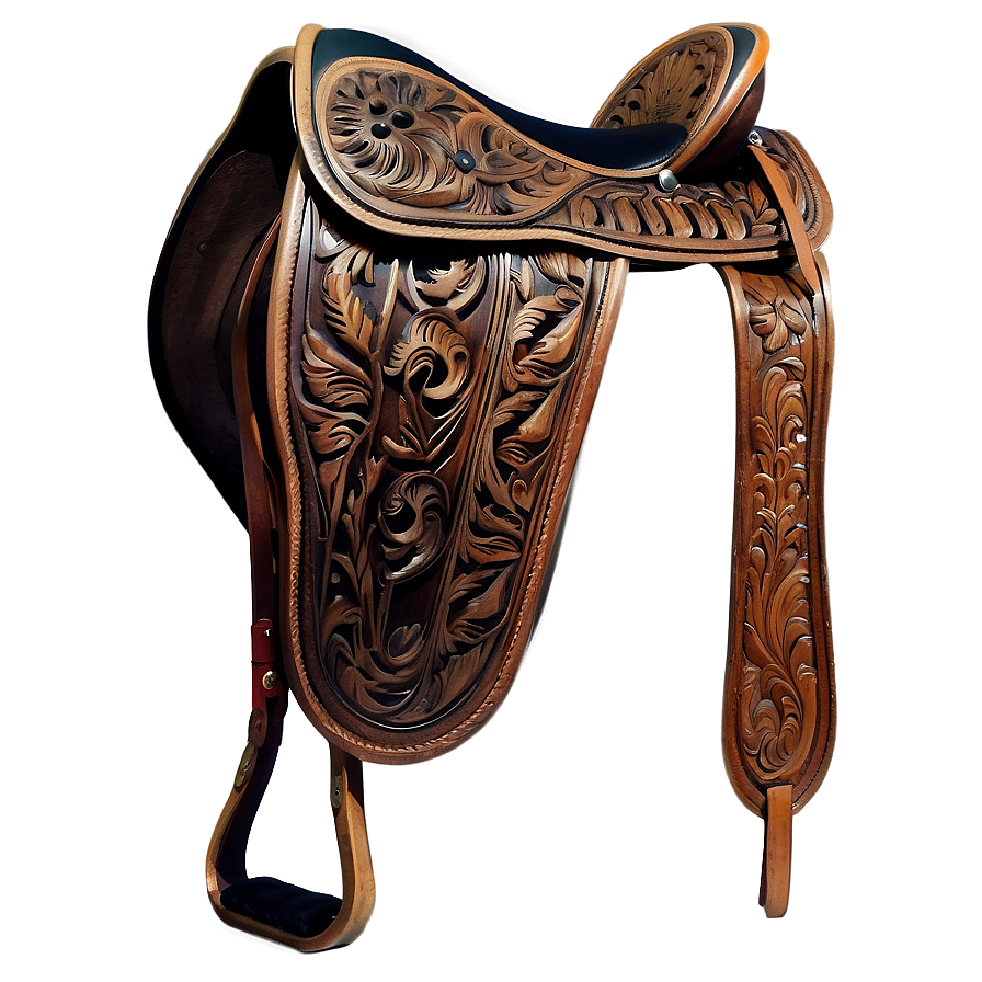 Carved Leather Saddle Png Siv PNG Image