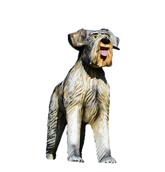 Carved Wooden Dog Sculpture PNG Image