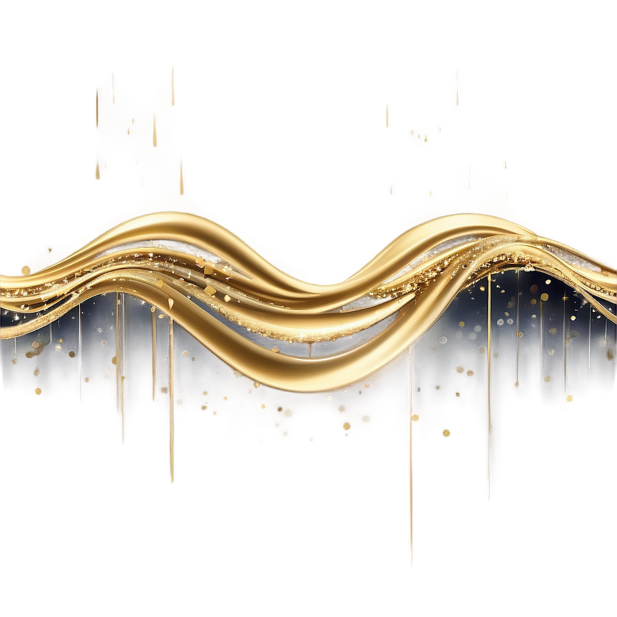 Cascading Gold Sparkle Waves Png Pgs PNG Image