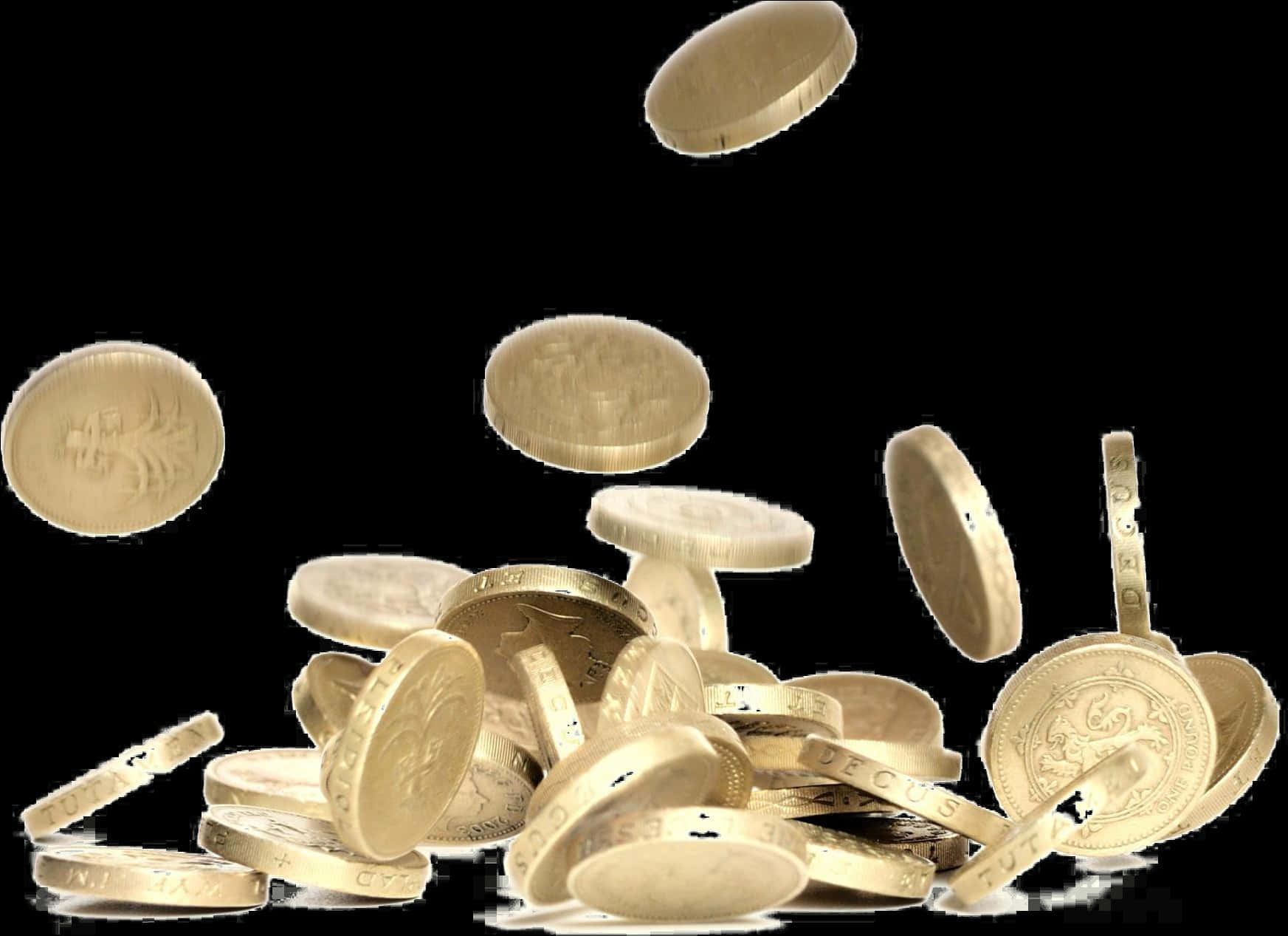 Cascading_ Golden_ Coins PNG Image