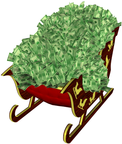 Cash Overflow Wheelbarrow PNG Image