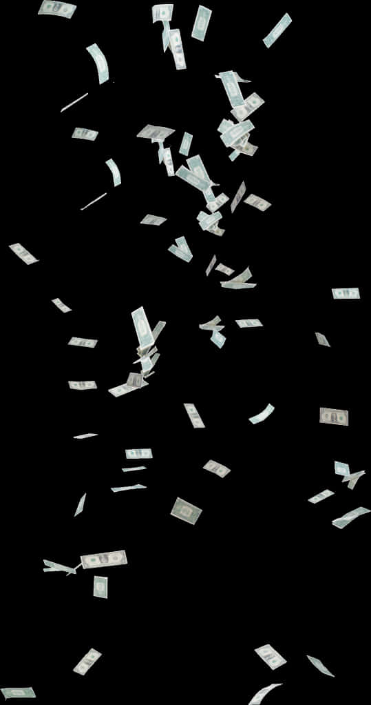 Cash Rain Black Background.jpg PNG Image