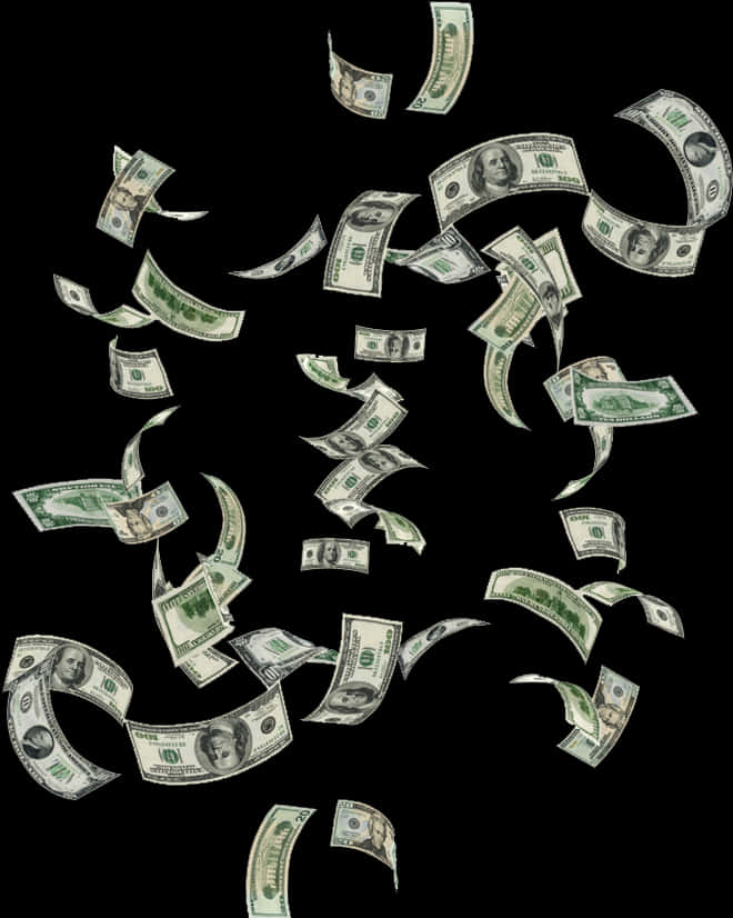 Cash Windfall Falling Money Background PNG Image