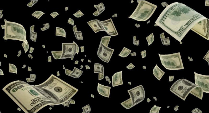 Cash Windfall Falling Money Background PNG Image