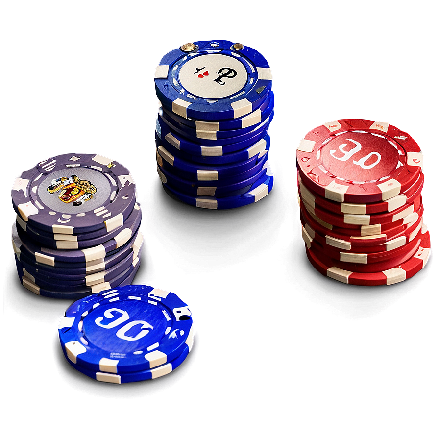 Casino Poker Chips Stacked PNG Image