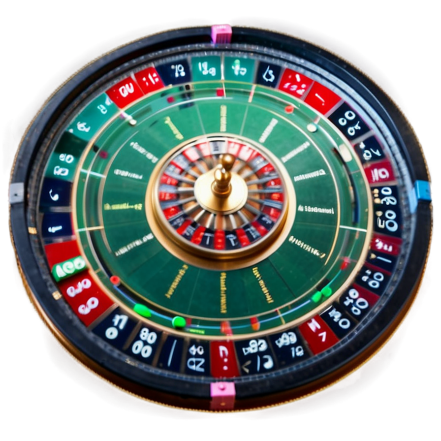 Casino Roulette Wheel Top View PNG Image