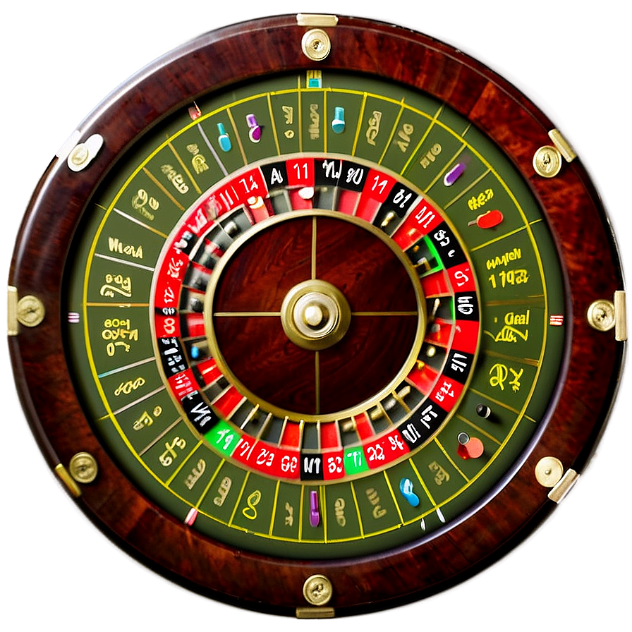 Casino Roulette Wheel Top View PNG Image