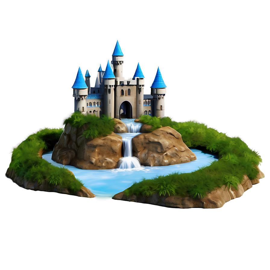 Castle With Waterfall Png 76 PNG Image