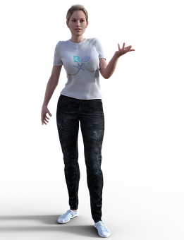 Casual Attire3 D Woman Model PNG Image