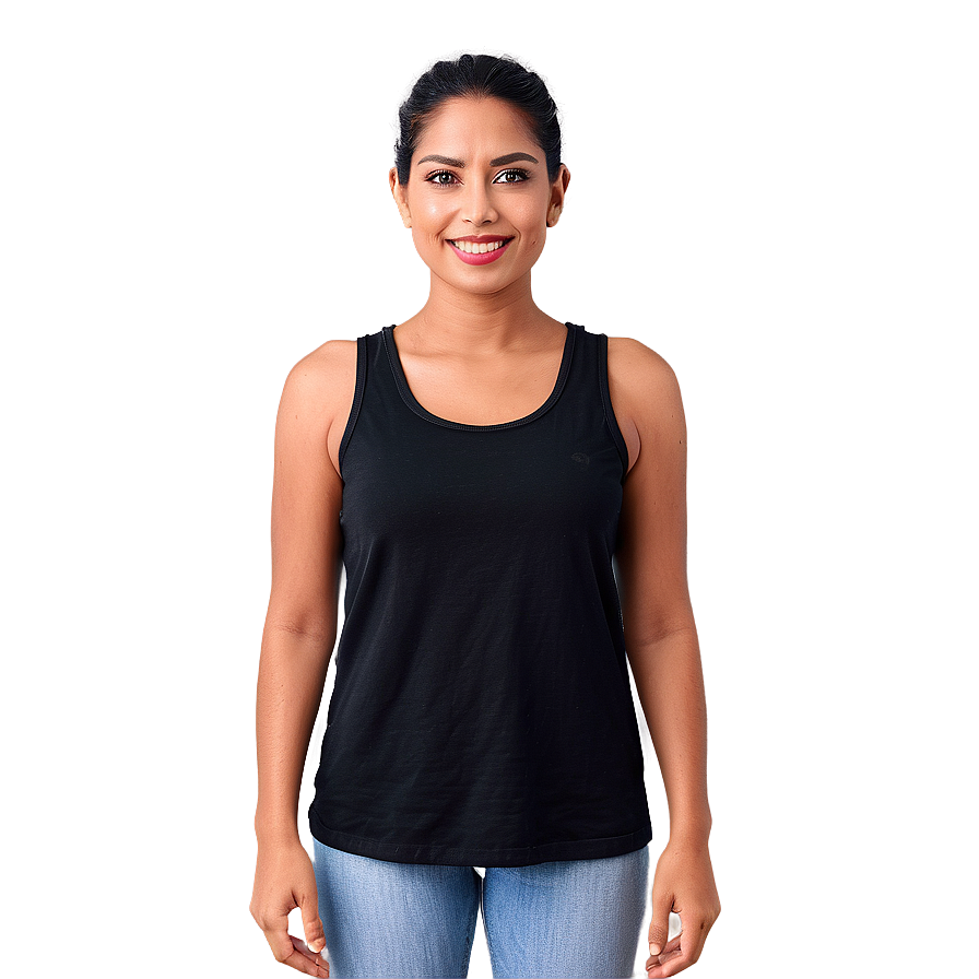 Casual Black Tank Top Png Qua46 PNG Image