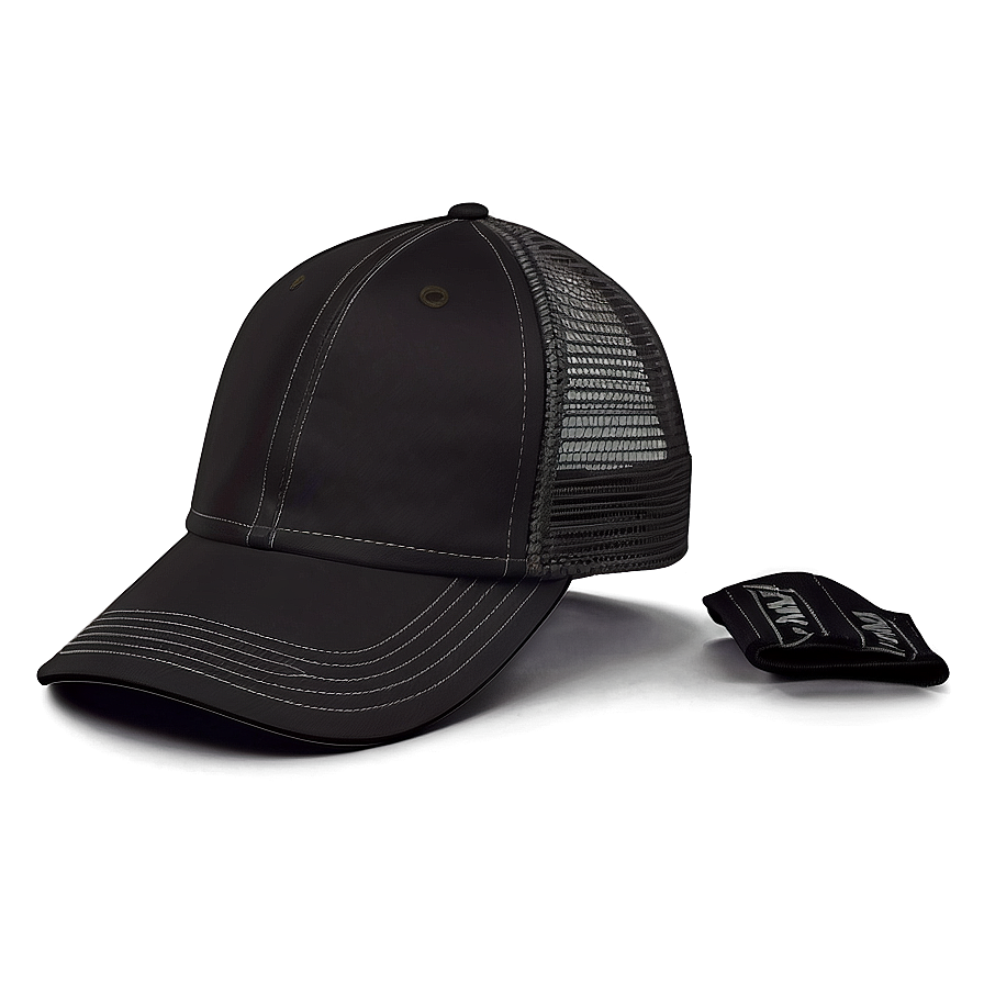 Casual Black Trucker Hat Png 06282024 PNG Image