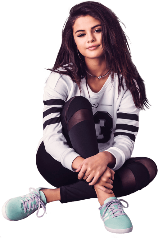 Casual Brunette Sitting Pose PNG Image