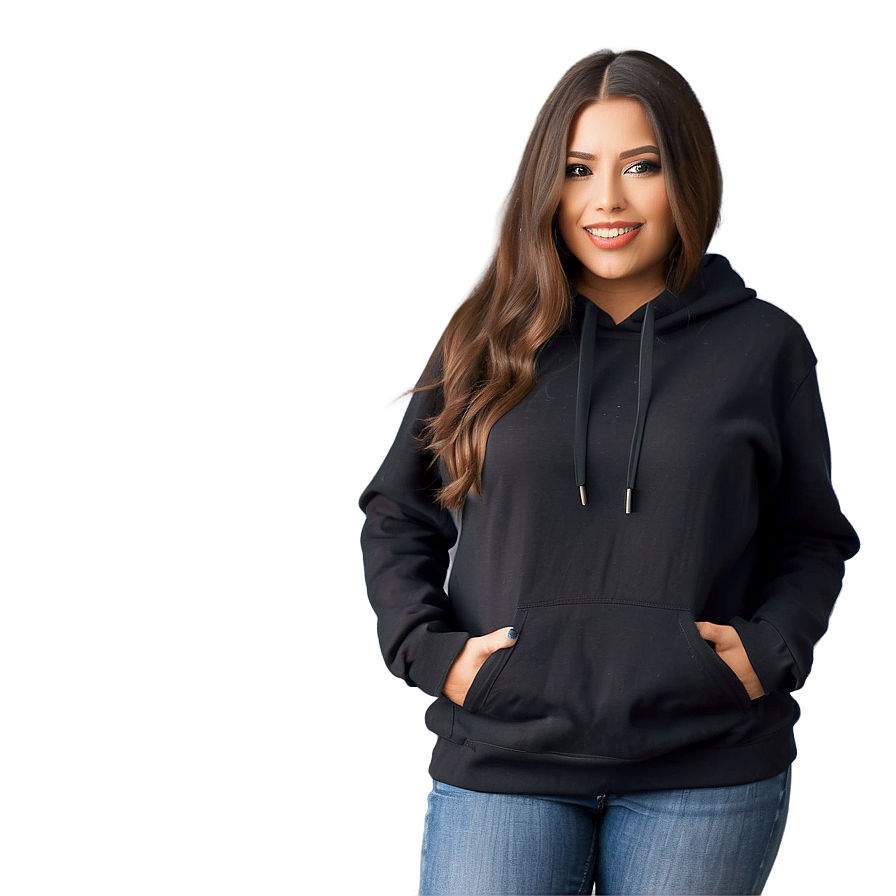 Casual Chic Black Hoodie Png Jbb PNG Image