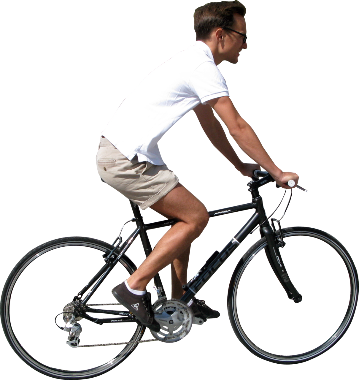 Casual Cyclist Riding Bike PNG Image