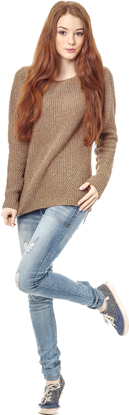 Casual Fashion Pose_ Female Model.png PNG Image