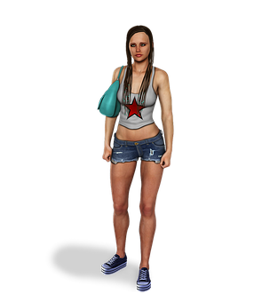 Casual Fashion3 D Model Woman PNG Image