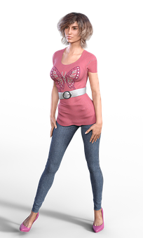 Casual Fashion3 D Rendered Woman PNG Image