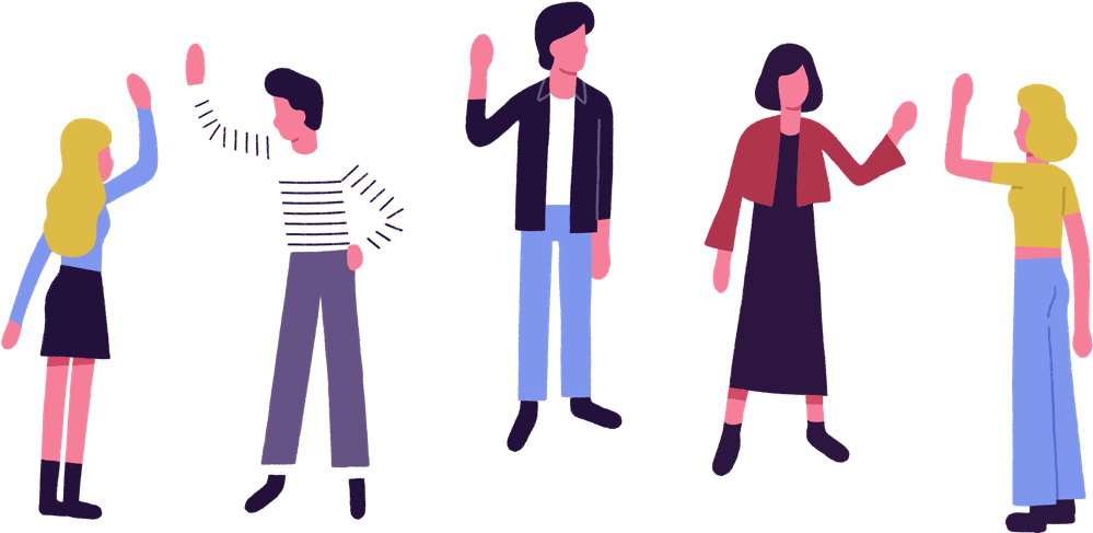 Casual Greeting Illustration PNG Image