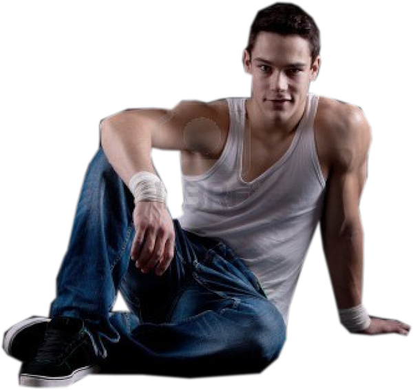 Casual Man Sitting Pose PNG Image