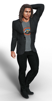 Casual Professional Man3 D Model PNG Image